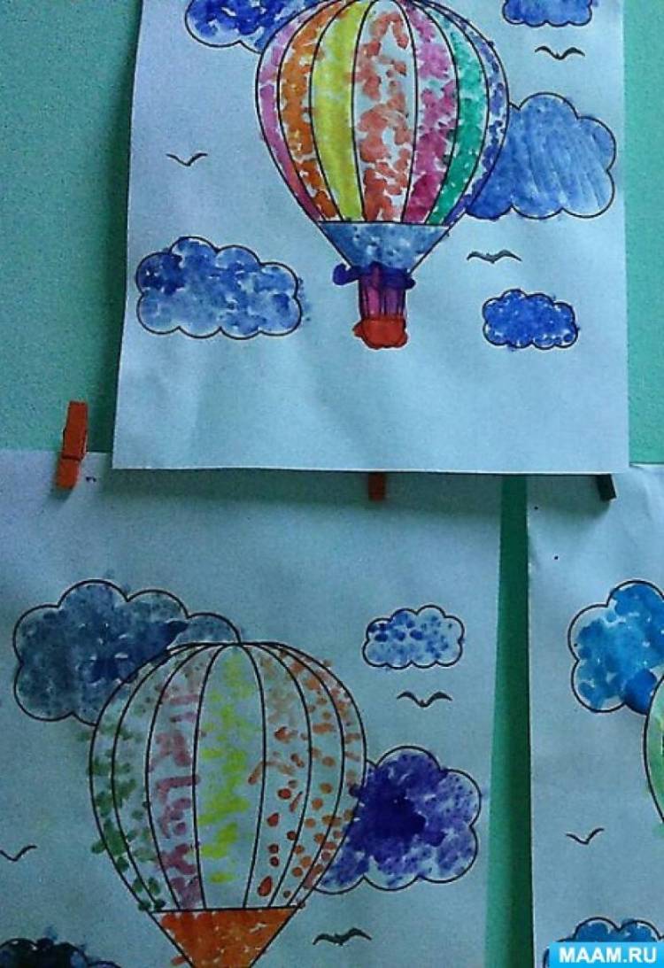 Конспект познавательной деятельности с рисованием «Воздушный шар для путешествия» 
