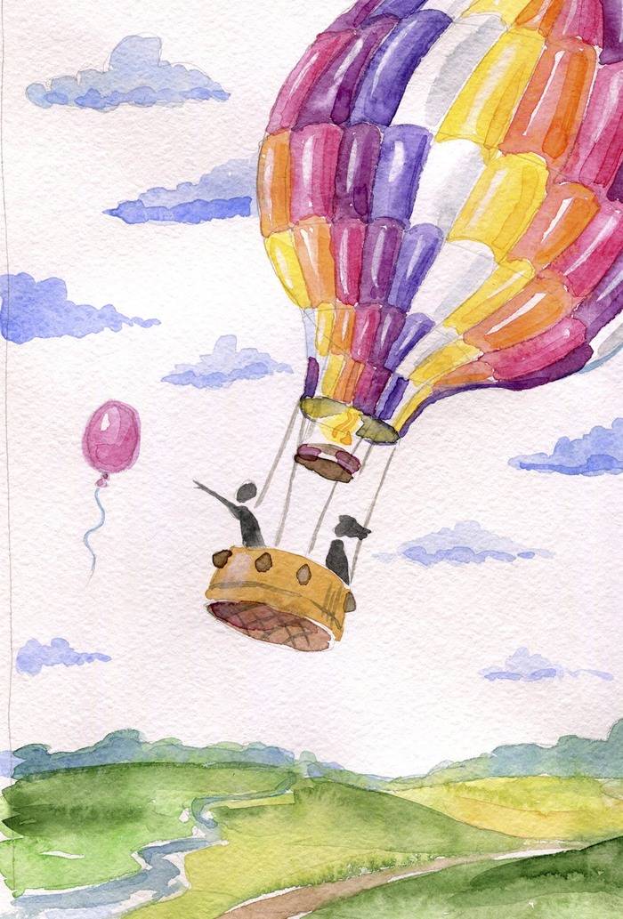 Иллюстрация Воздушный шар в стиле