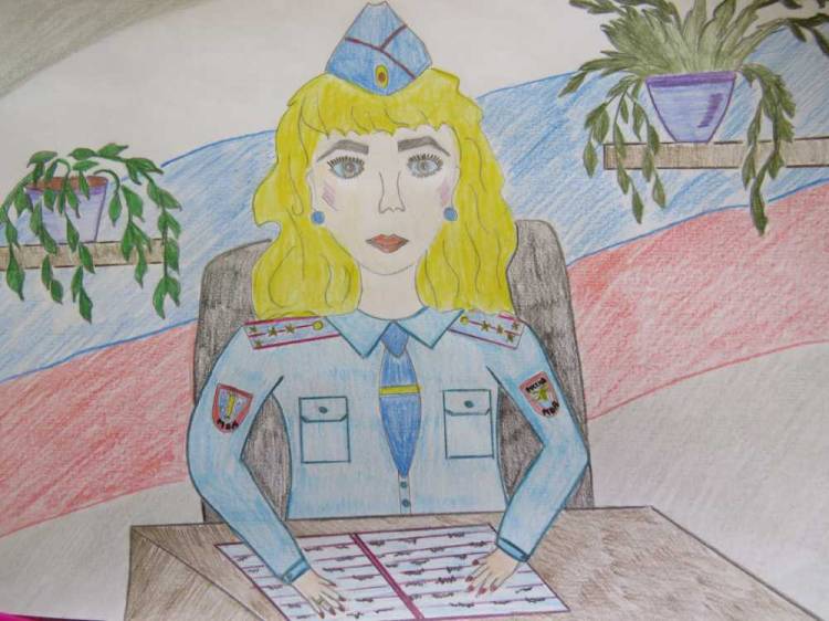 В Твери дети полицейских рисуют своих родителей