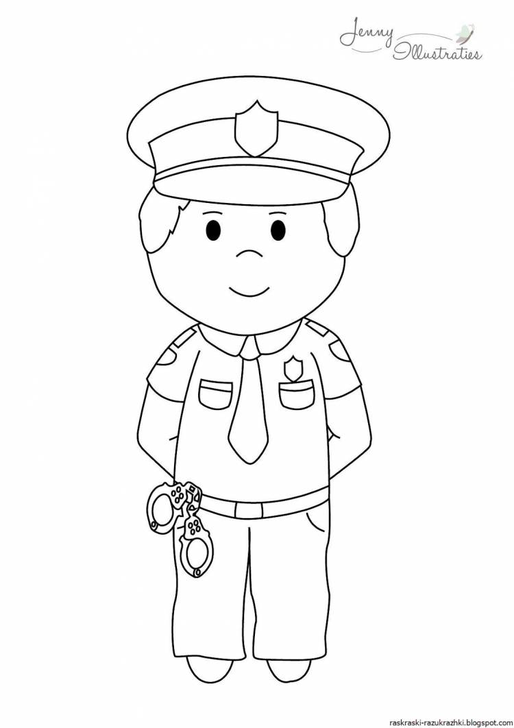 Рисунок полицейского для детей