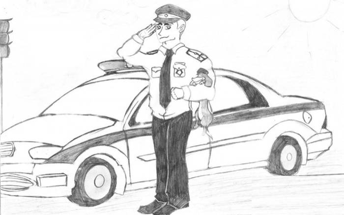 Полиция глазами детей рисунки карандашом как нарисовать