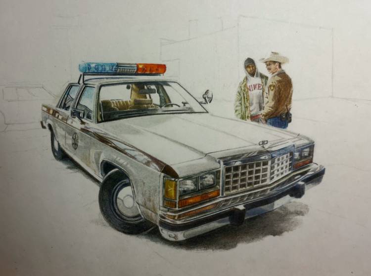Шериф рисунок цветными карандашами