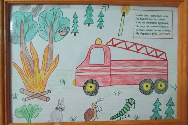 Рисунок Берегите лес от пожара