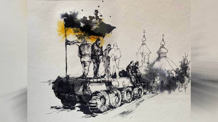 Рисунки участника специальной военной операции в Донбассе и на Украине показывают происходящее с новой стороны