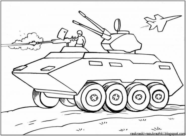 Раскраски На военную тематику для детей в школу 