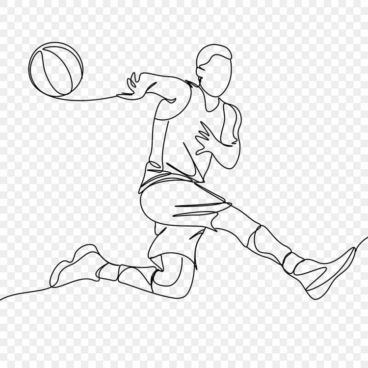 Простой баскетболист рисования линий PNG , просто, штриховка, баскетбол PNG картинки и пнг PSD рисунок для бесплатной загрузки