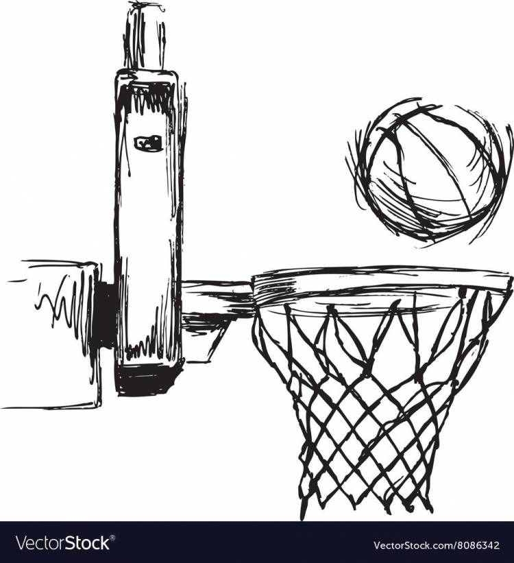 Рисунок баскетболиста с мячом