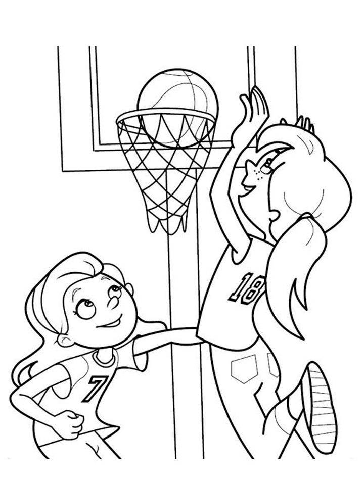 Раскраски Баскетбол распечатать бесплатно в формате А