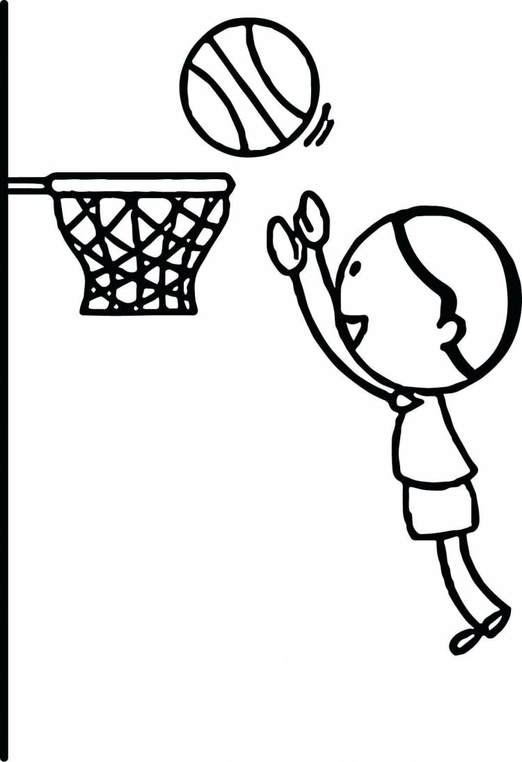Рисунок баскетболиста с мячом