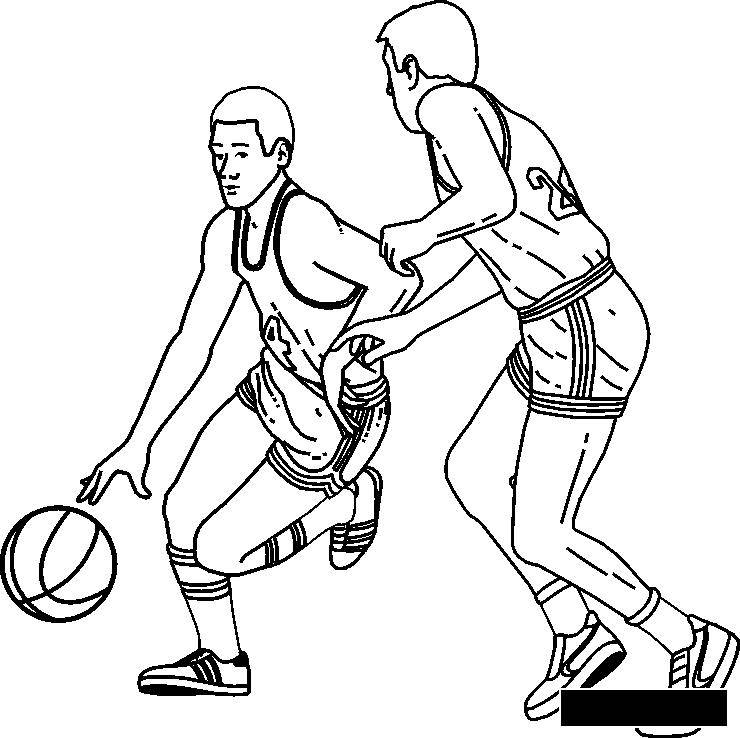 Баскетболисты играют игра баскетбол