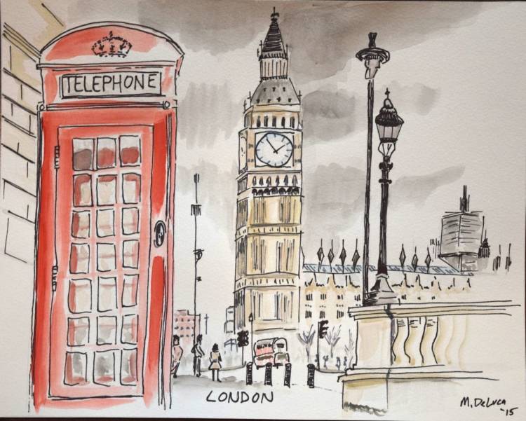 Рисунок лондона карандашом легко