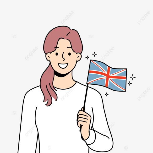 Улыбающаяся женщина держит в руках флаг Великобритании PNG , женщина, флаг, Великобритания PNG картинки и пнг рисунок для бесплатной загрузки