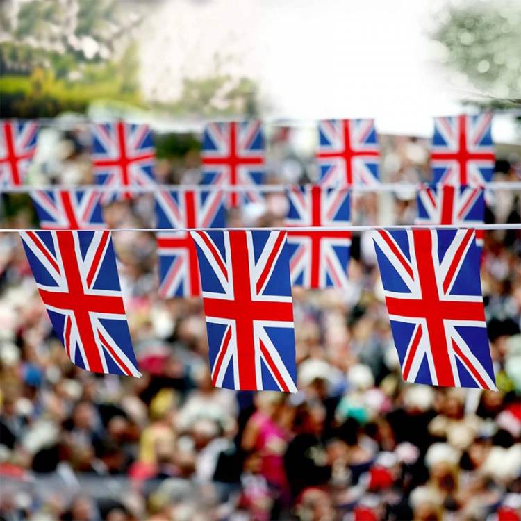 Английский баннер, флаг Великобритании, национального полиэстера, Большой Британский треугольный флаг садовый баннер, висячая гирлянда, украшение Вечерние