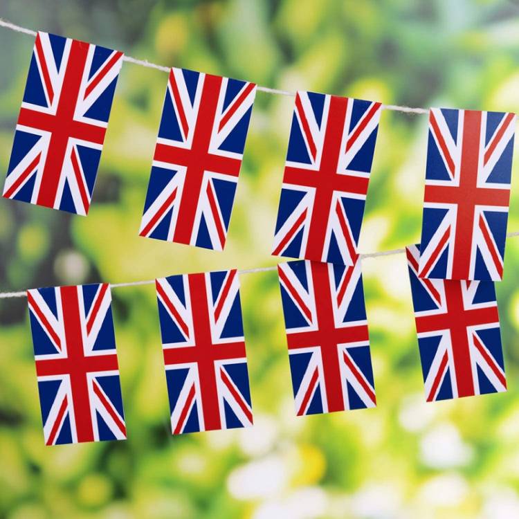 Английский баннер, флаг Великобритании, национального полиэстера, Большой Британский треугольный флаг садовый баннер, висячая гирлянда, украшение Вечерние