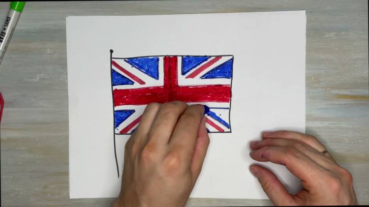 Как нарисовать Флаг Великобритании