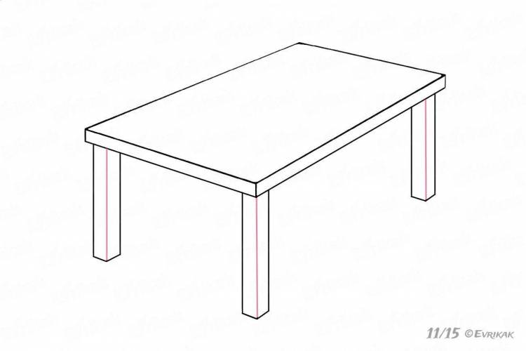 Стол рисунок карандашом легко