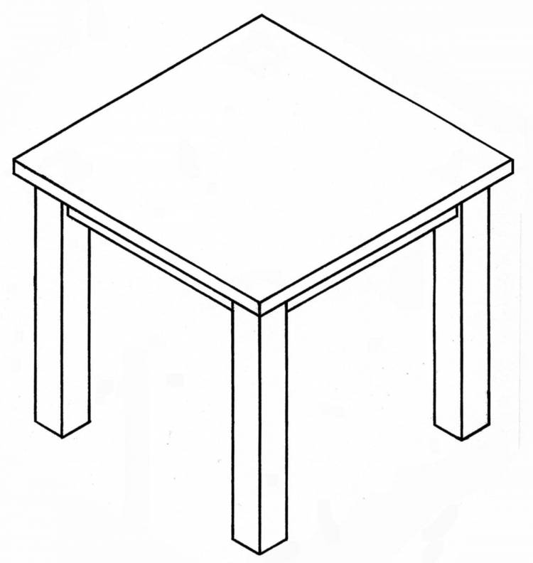 Стол рисунок поэтапно