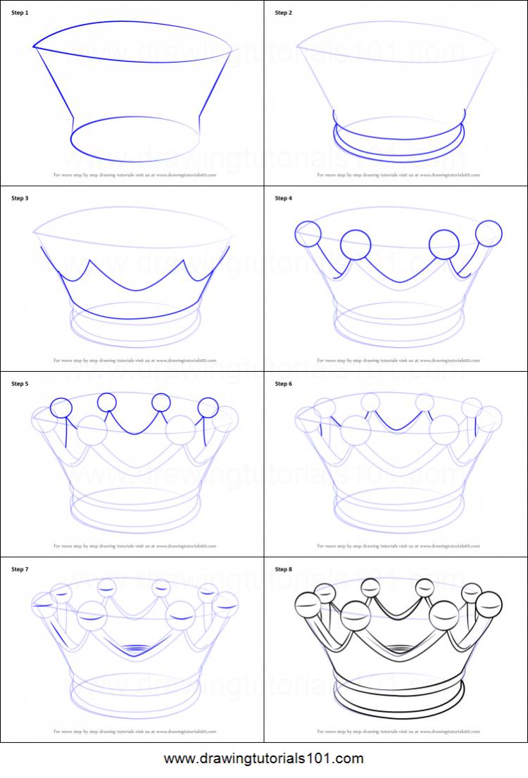 Как нарисовать корону карандашом 