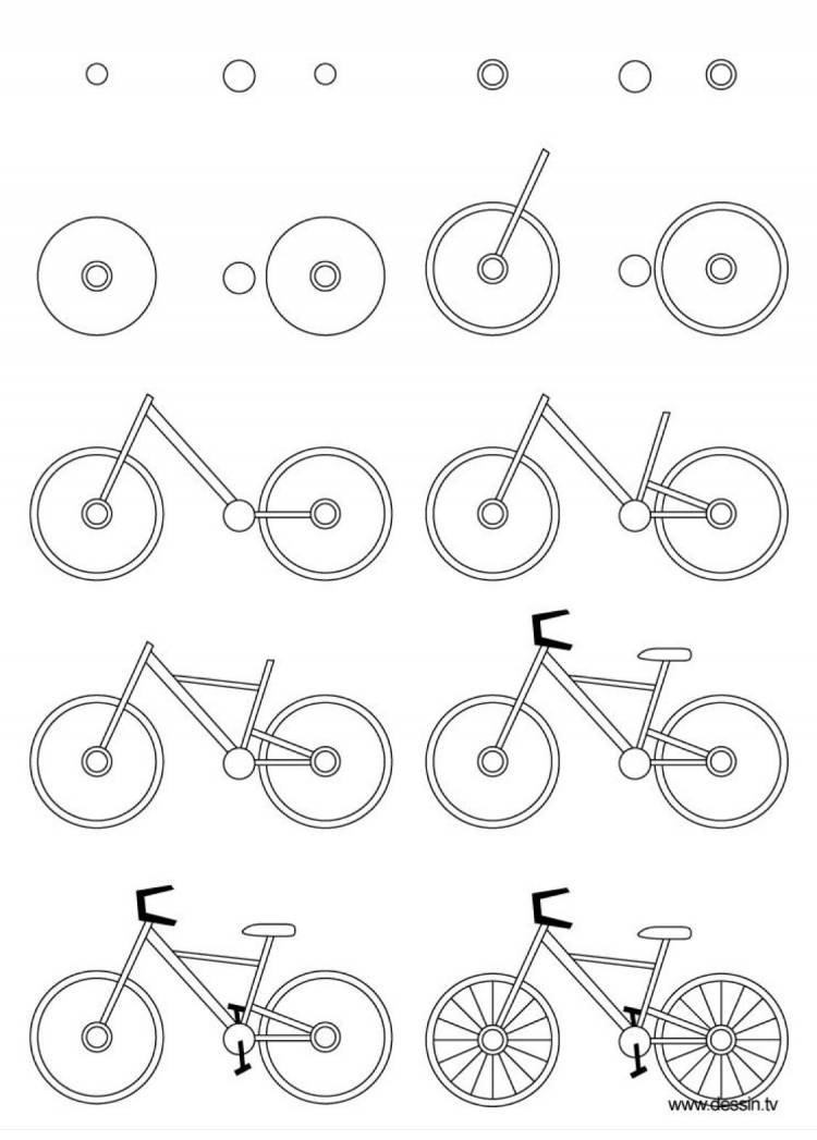 Простой рисунок велосипеда