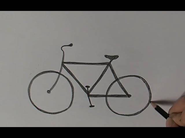 Как нарисовать велосипед, рисуем велосипед, Sketch drawing, Bicycle, Art drawings