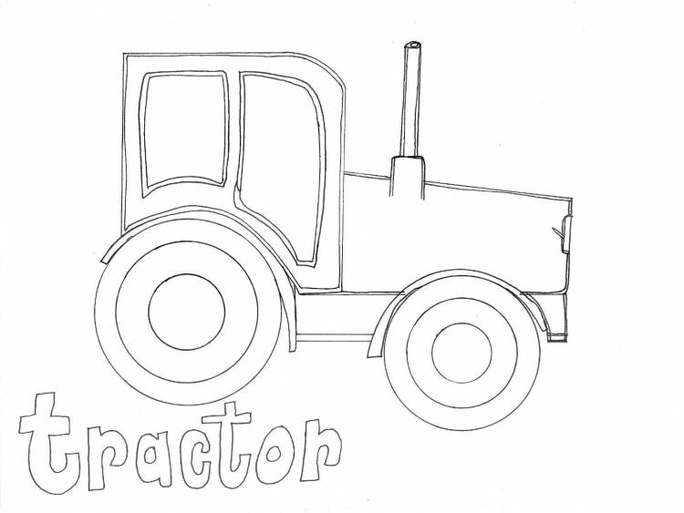 Рисунок карандашом трактор для детей