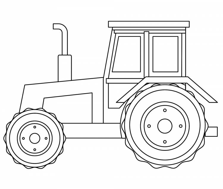 Синий трактор рисунок карандашом