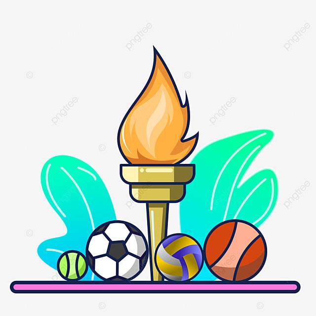 мультяшный стиль иллюстрации олимпийского огня со спортивной категорией PNG , Заниматься боксом, красочный, трофей PNG картинки и пнг рисунок для бесплатной загрузки