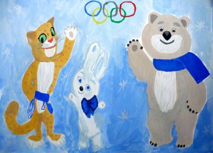 Картинки и детские рисунки Олимпийских игр карандашами и красками