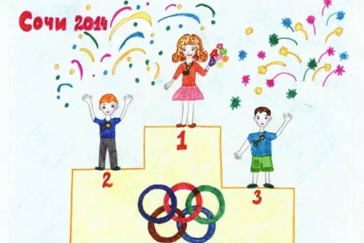 Детские рисунки на тему Олимпийских игр можно увидеть в Совете Федерации