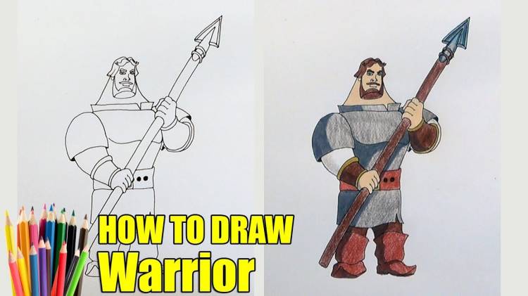 Как нарисовать Илью Муромца, Три Богатыря, How to draw Warrior