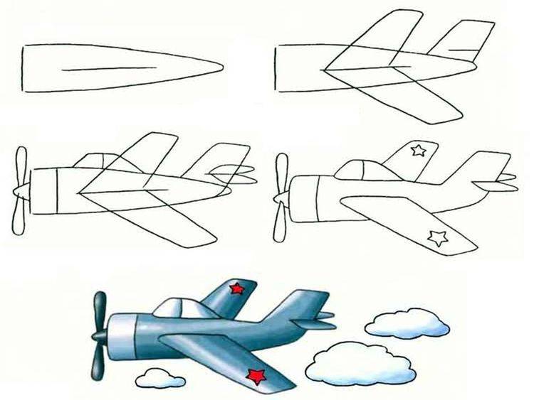 Рисунки военных самолётов для срисовки карандашом