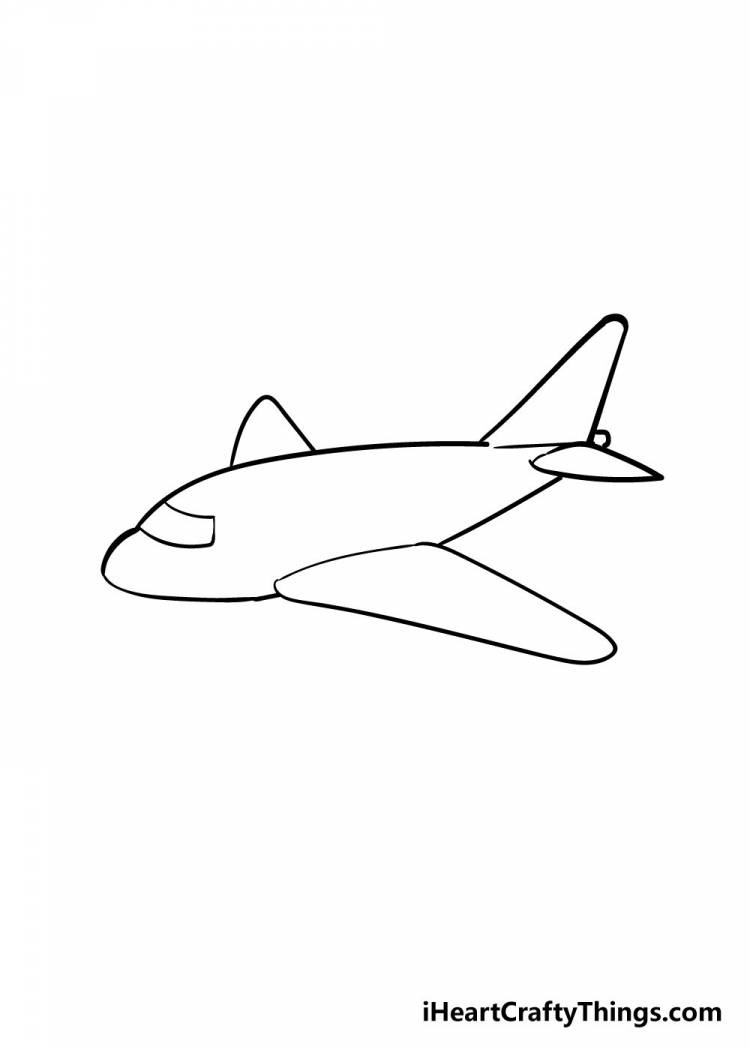 Рисунок самолет легкий карандашом
