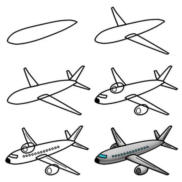 Самолет рисунок легкий детский 