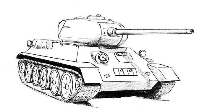 Как нарисовать танк поэтапно, для начинающих