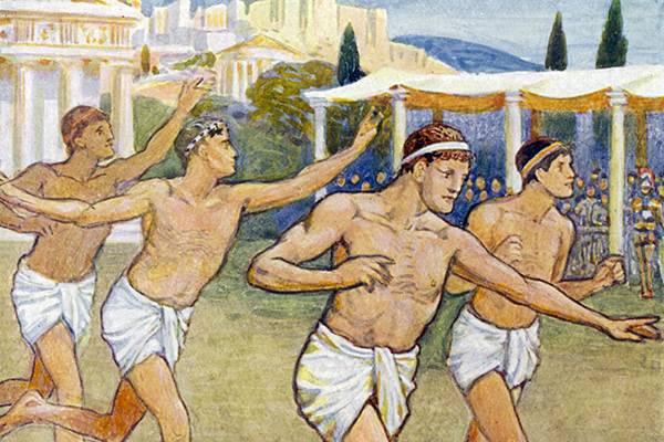 Прыжки с гирями и бег со щитом Какие виды спорта входили в олимпийскую программу Древней Греции