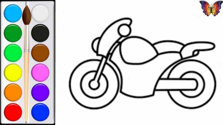 How to draw a BIKE TOY, Coloring a BIKE TOY for children