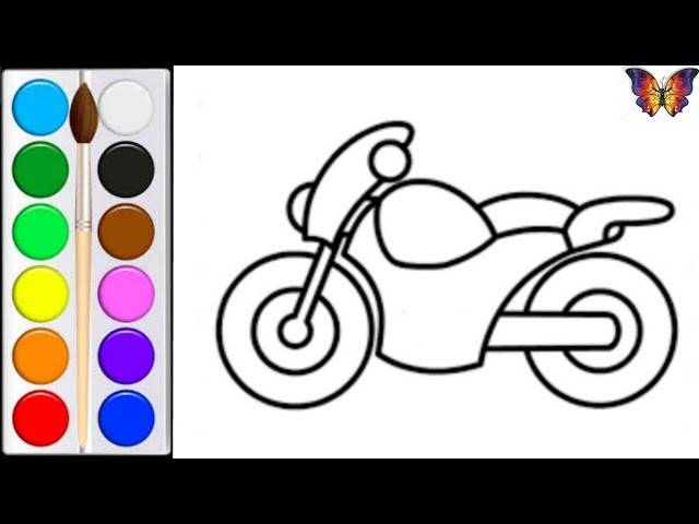 How to draw a BIKE TOY, Coloring a BIKE TOY for children