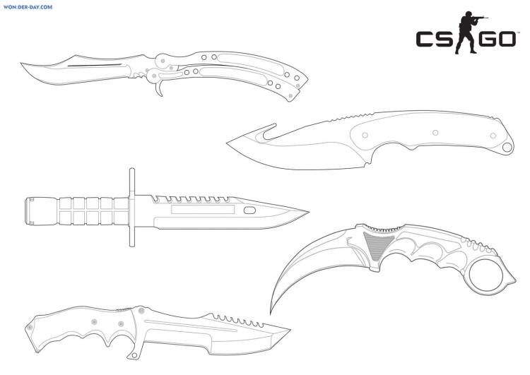 Керамбит рисунок легкий