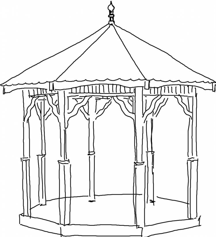 Беседка карандашом легкая