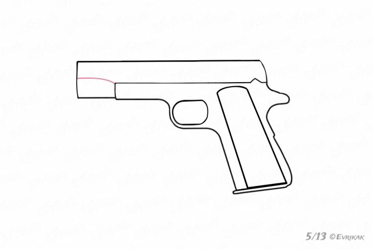 Легкий рисунок пистолета