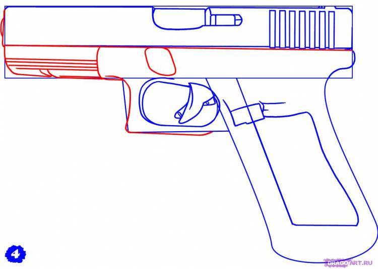 Как нарисовать пистолет 