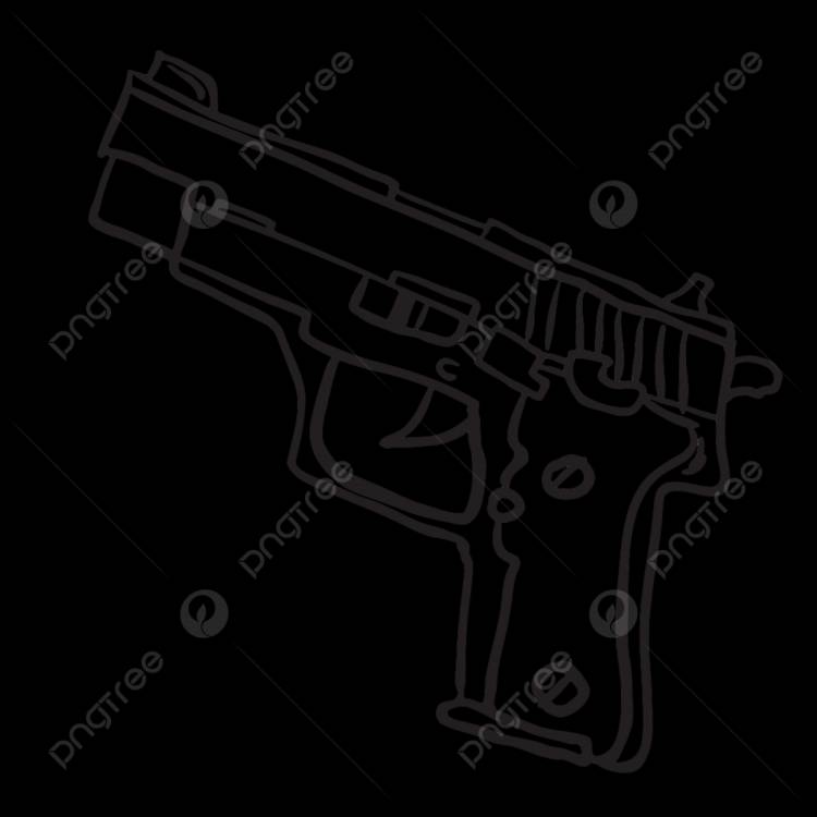 рисунок простой черно белый мультяшный пистолет PNG , рисунок автомобиля, мультфильм рисунок, рисунок пистолета PNG картинки и пнг рисунок для бесплатной загрузки