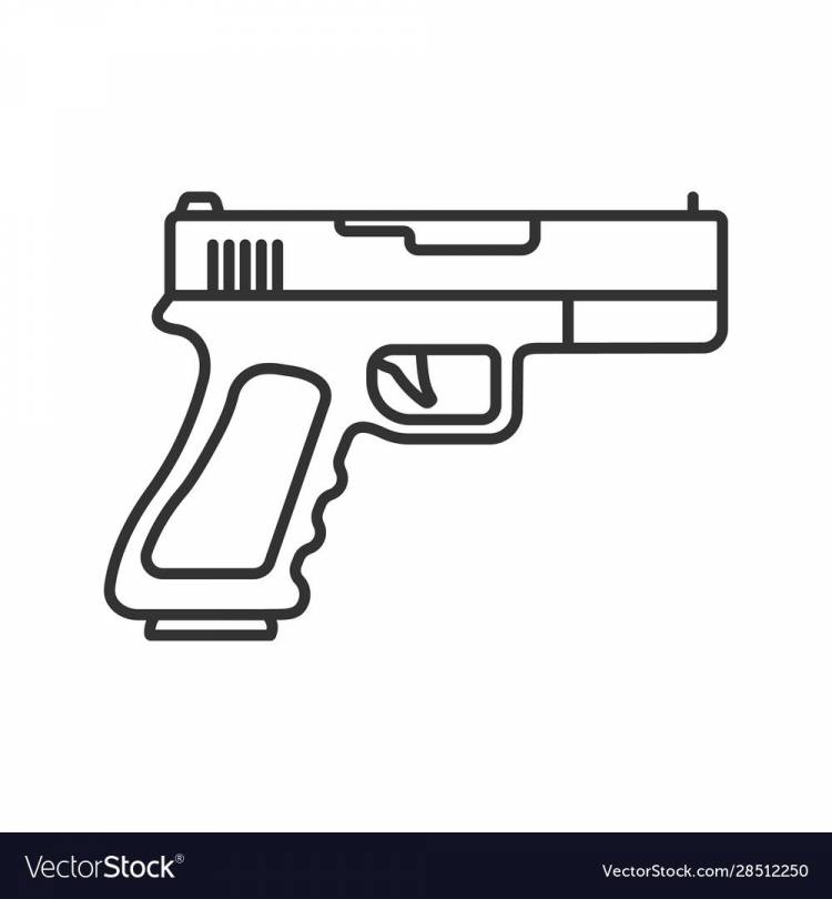 Пистолет рисунок маленький 