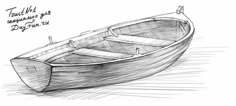 Простой рисунок лодка 