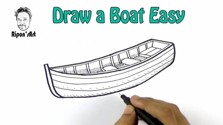 Как нарисовать лодку карандашом и маркером за пять минут