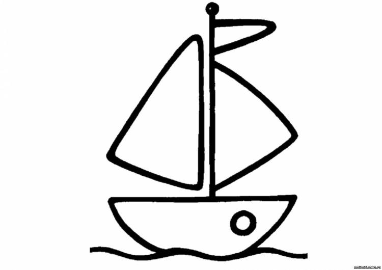 Кораблик легкий рисунок