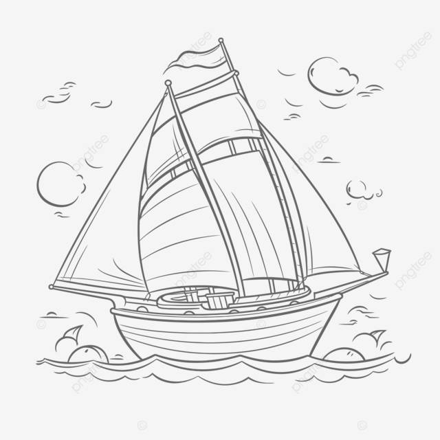 рисунок Ручная рисованная векторная иллюстрация рисунка контура парусной лодки PNG , рисунок лодки, рисунок крыла, рисунок крысы PNG картинки и пнг рисунок для бесплатной загрузки