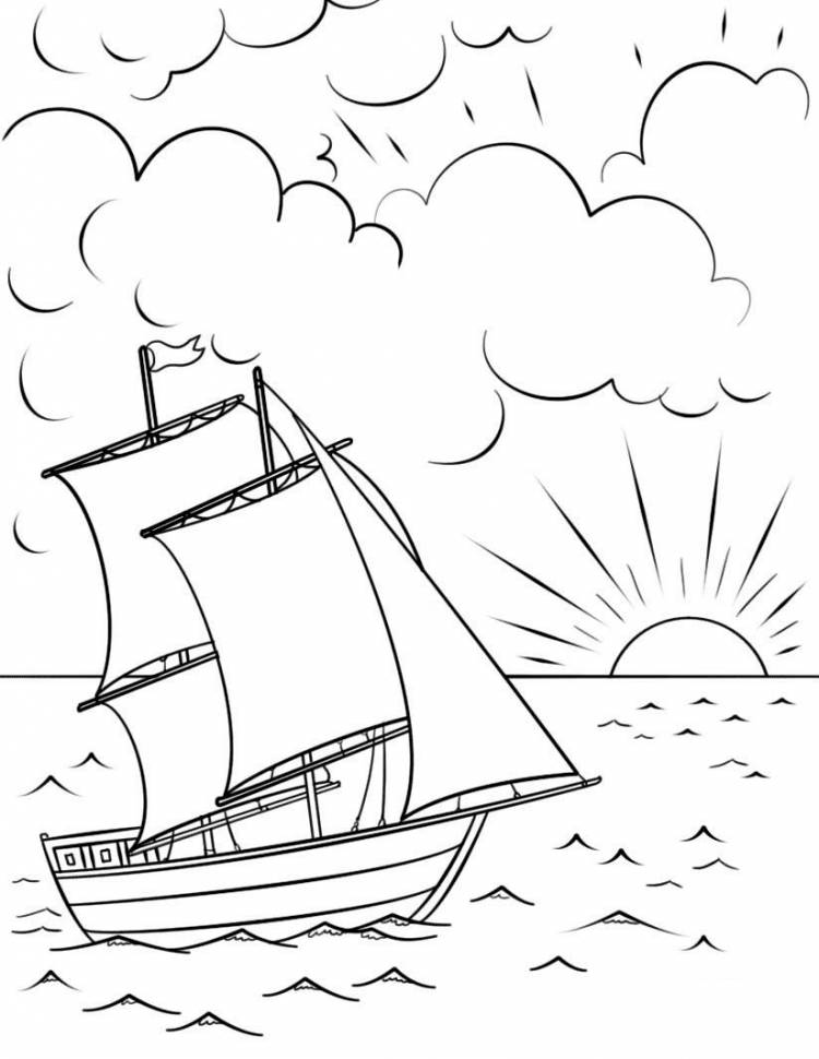 Кораблик рисунок для детей карандашом
