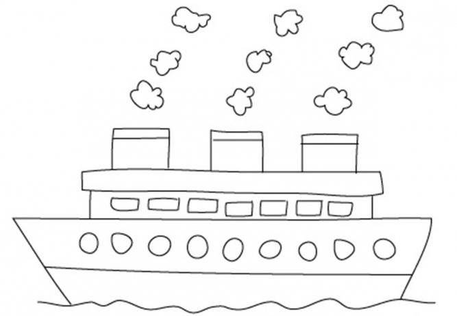 Корабль рисунок легкий детский