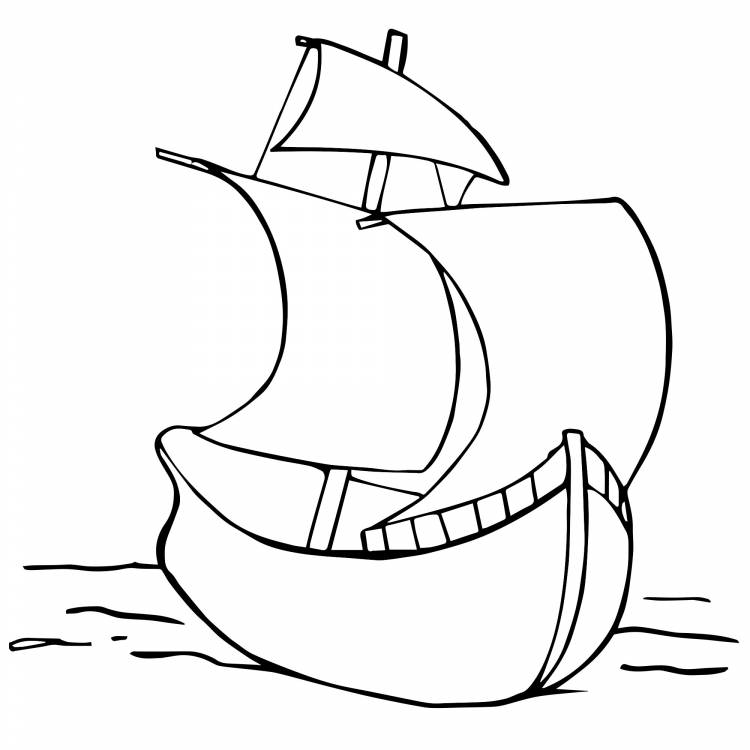 Рисунок кораблика с парусами для детей